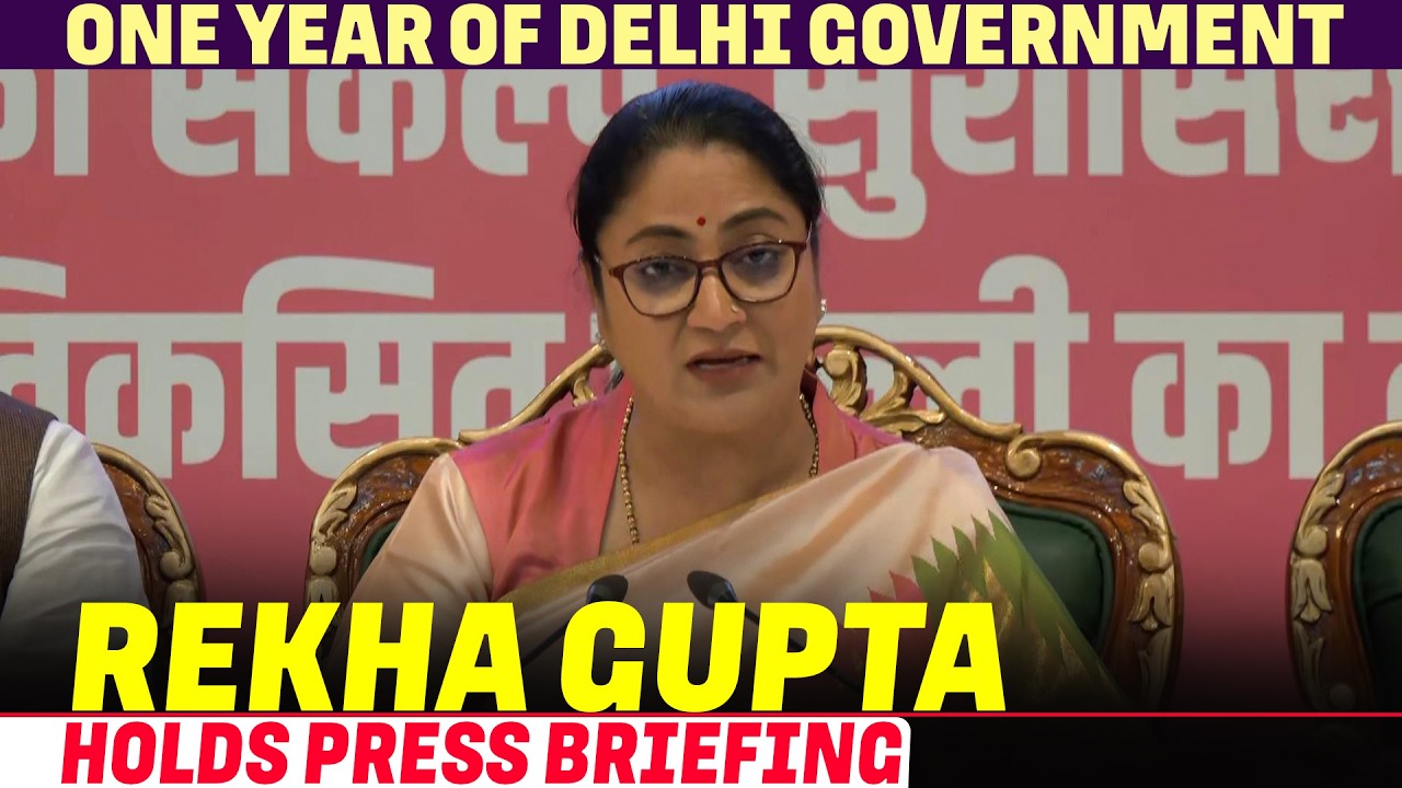 LIVE: CM Rekha Gupta addresses press Conference at Delhi Secretariat| One year of Delhi Government