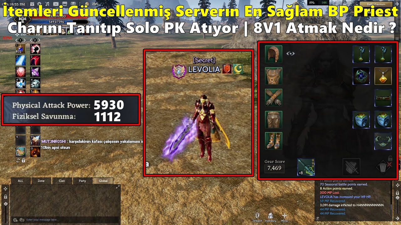 ZeitzquiN | 6000 AP'li Serverın En İtemli BP Priest Charını Tanıtıp Solo PK'ya Çıkıyor! Rise Online