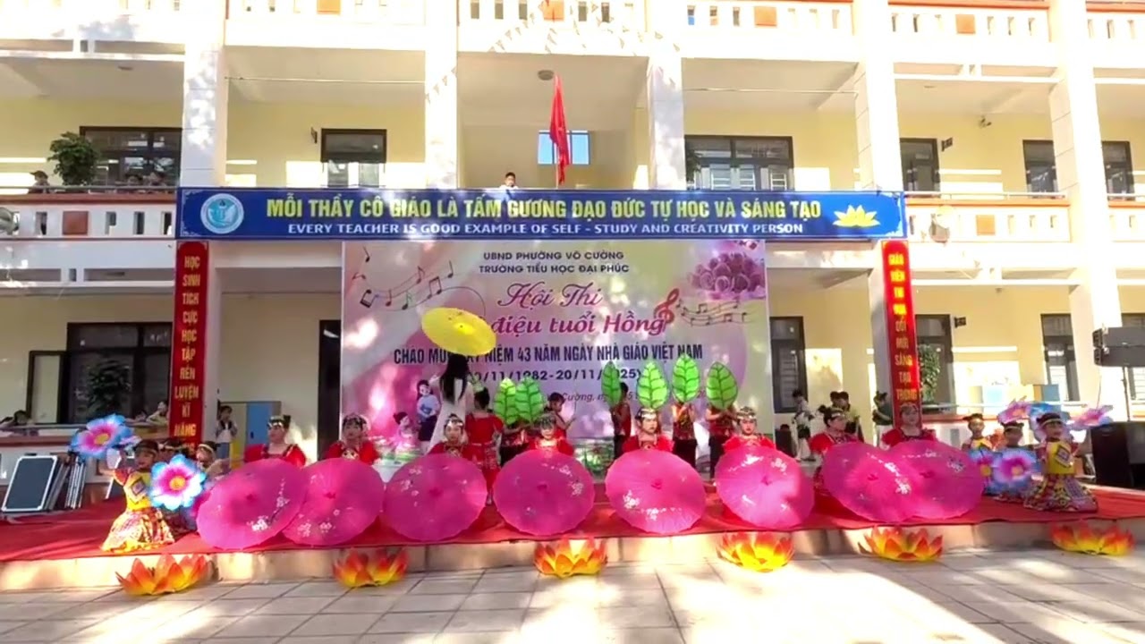 M&uacute;a C&otilde;ng chữ về Bản - lớp 2A2 Trường Tiểu Học Đại Ph&uacute;c