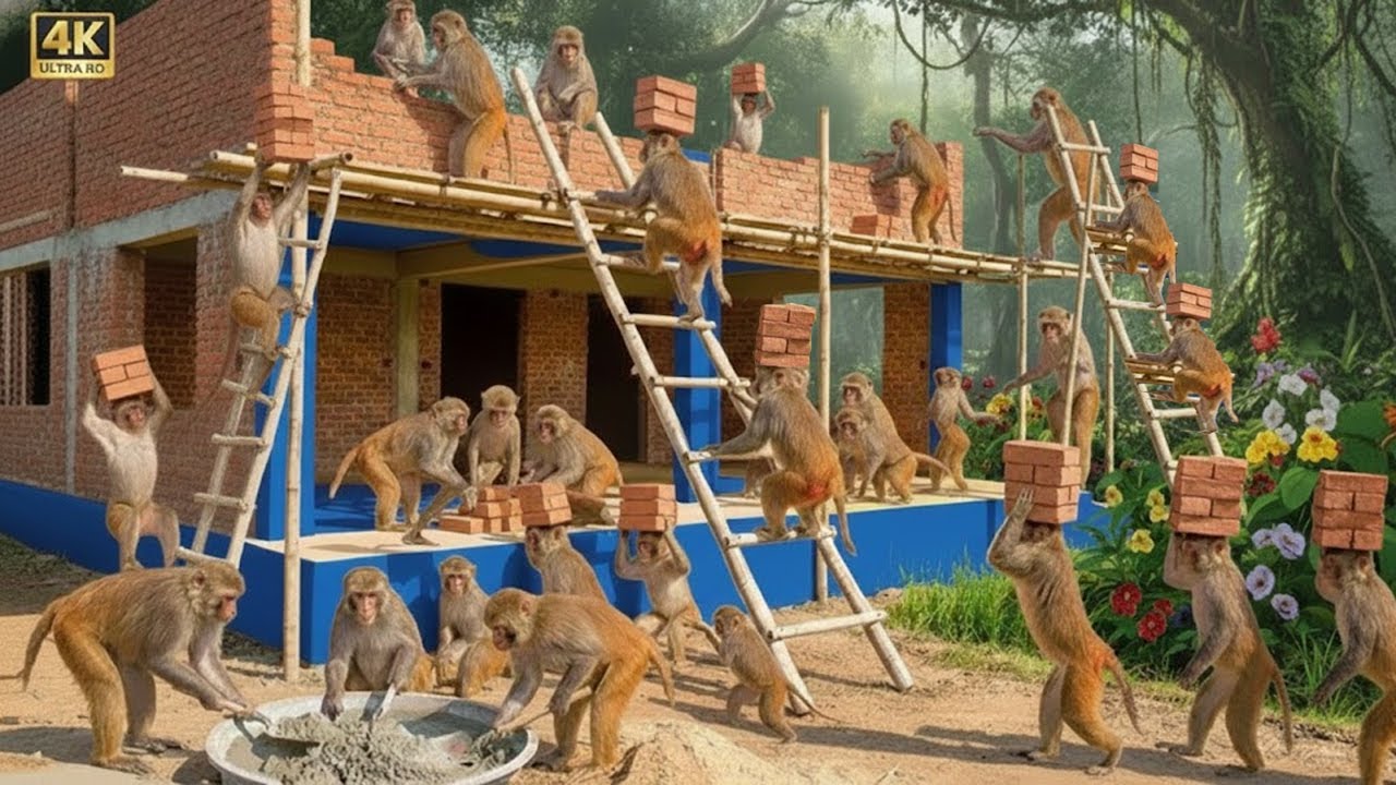 Monkeys in India have taken the world by storm by building a dream two story house that looks exactl