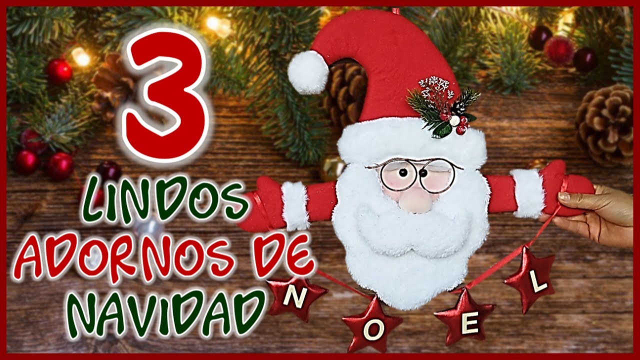 3 LINDOS ADORNOS NAVIDE&Ntilde;OS PARA DECORAR LAS PUERTAS - Manualidades de Navidad