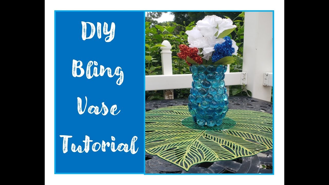 DIY flower vase - made with glass gems