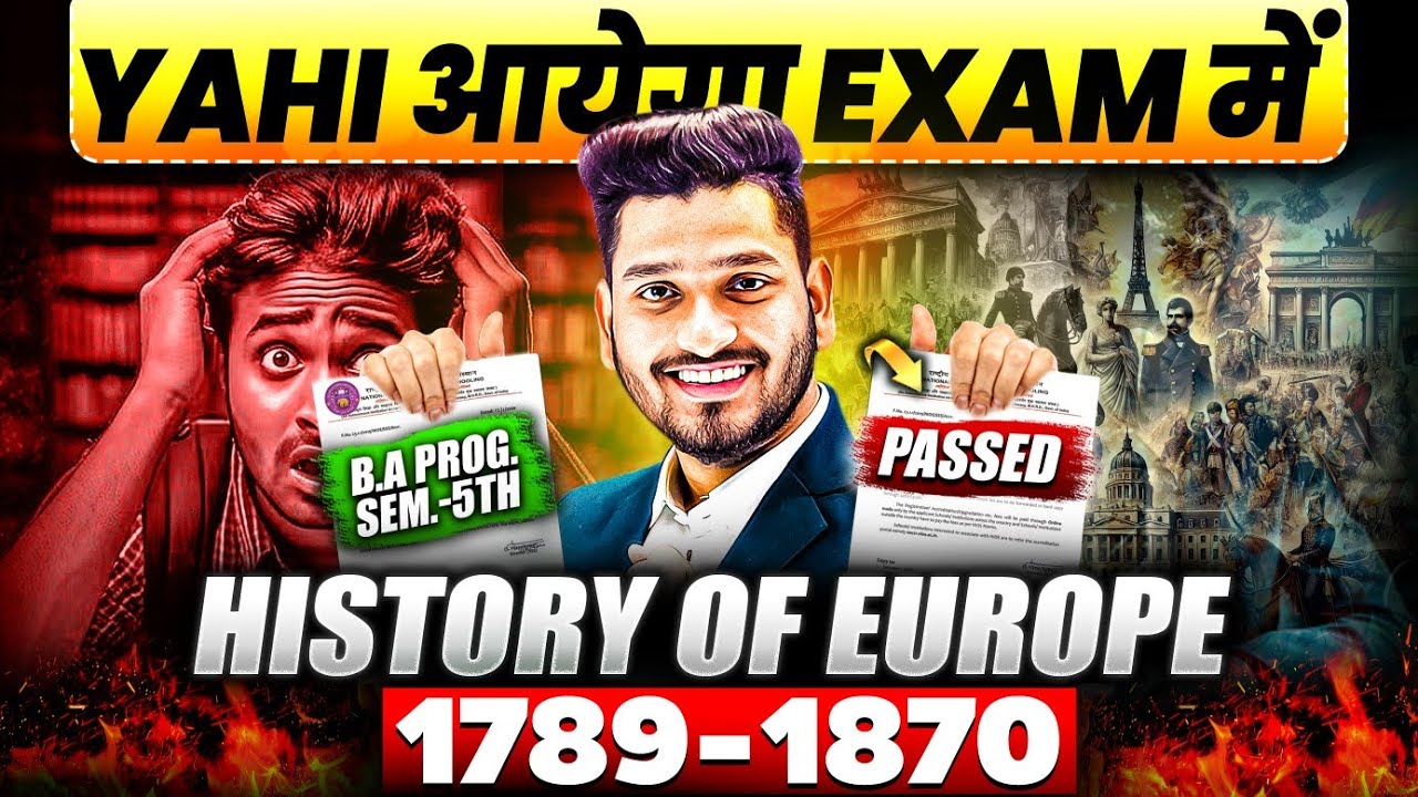 History of Europe 1789-1870 B.A Program Semester 5th History Most Important Questions with Answer