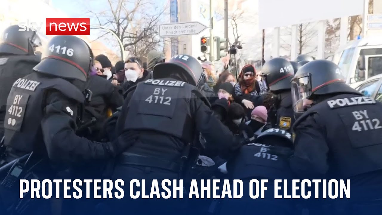 Protesters clash ahead of Germany's national election