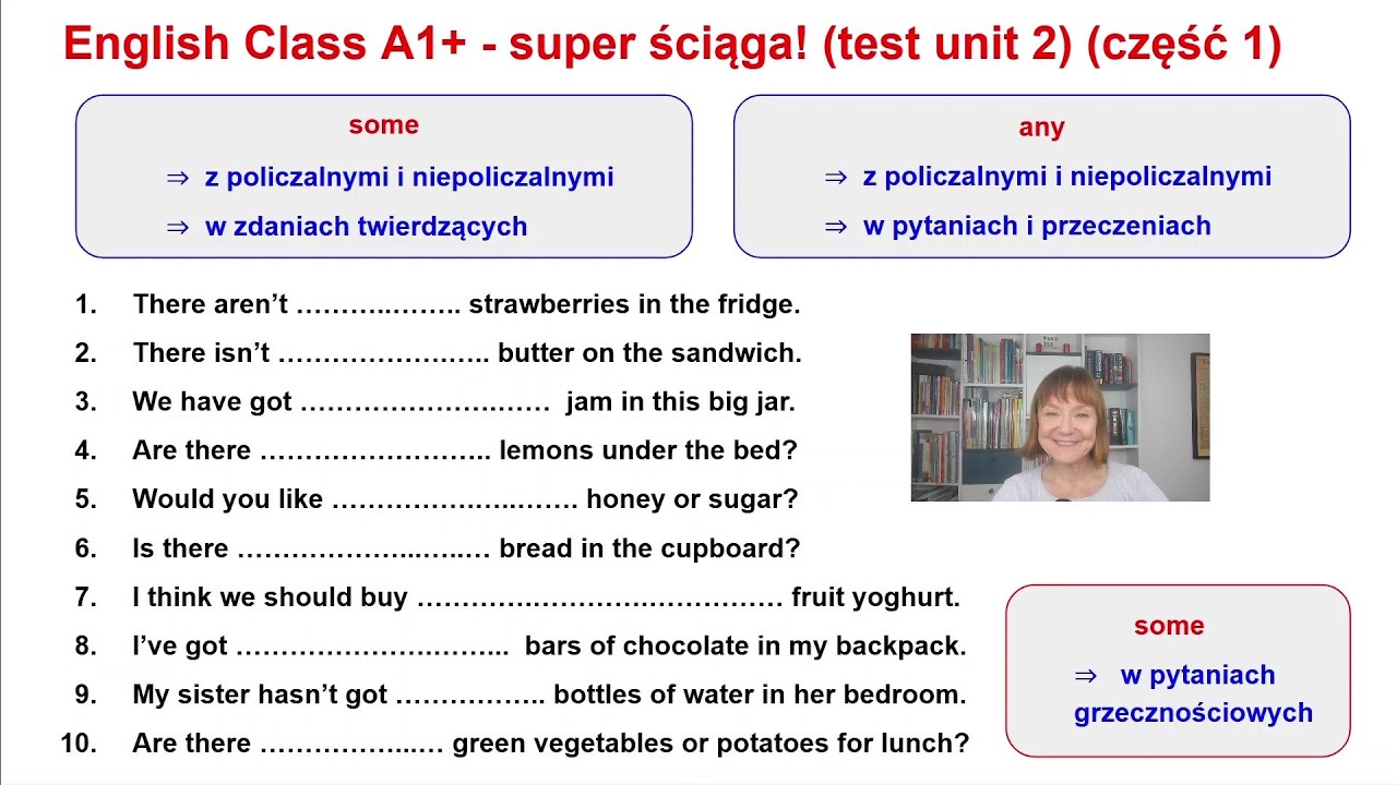 English Class A1+. Test unit 2 (part 1) - super ściąga !