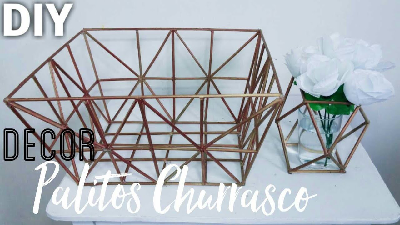 DIY: DECORAÇÃO FÁCIL FEITA COM PALITOS DE CHURRASCO| Por Morgana Alves