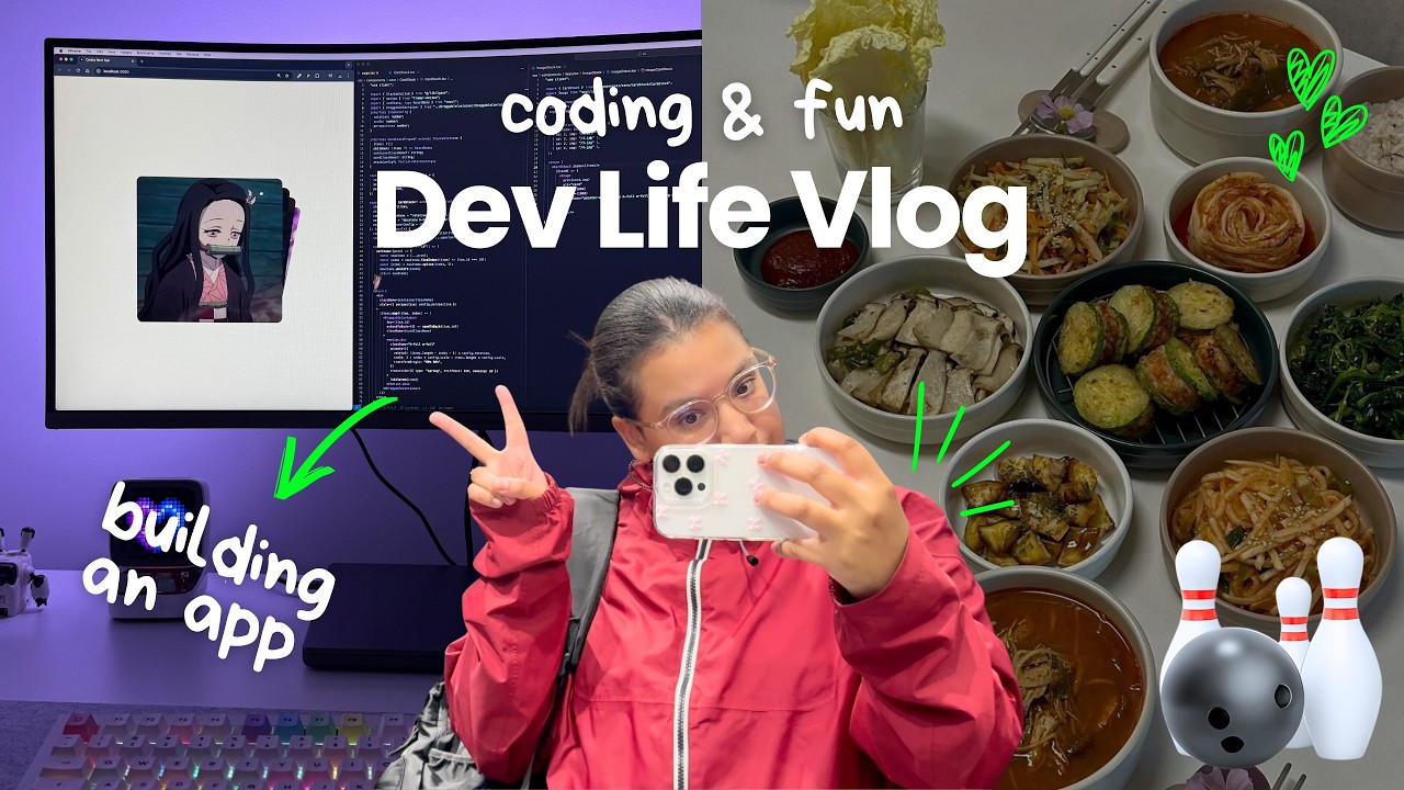 I'm building a productivity app 🕹️ | dev vlog, bowling, food, chaos