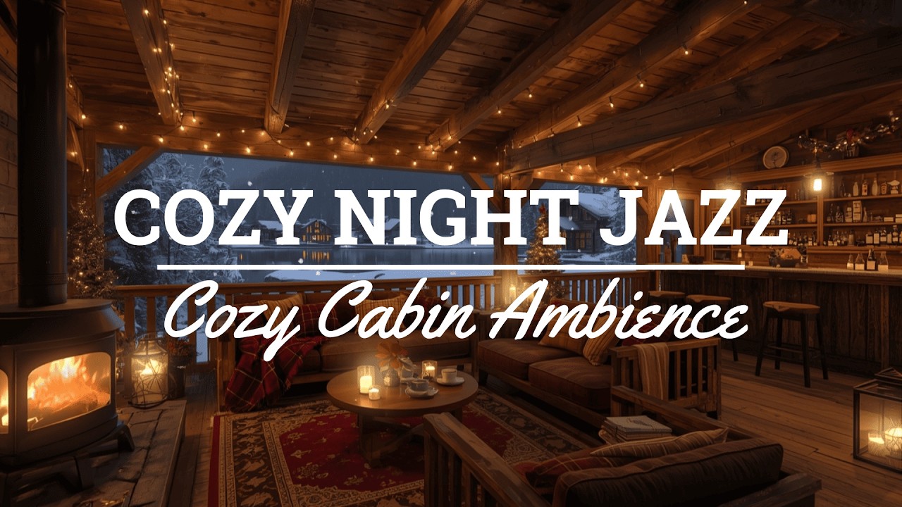 Calm Winter Night & Soft Jazz Background Music ⛄ Coffee Shop Ambience with Warm Piano Jazz Music