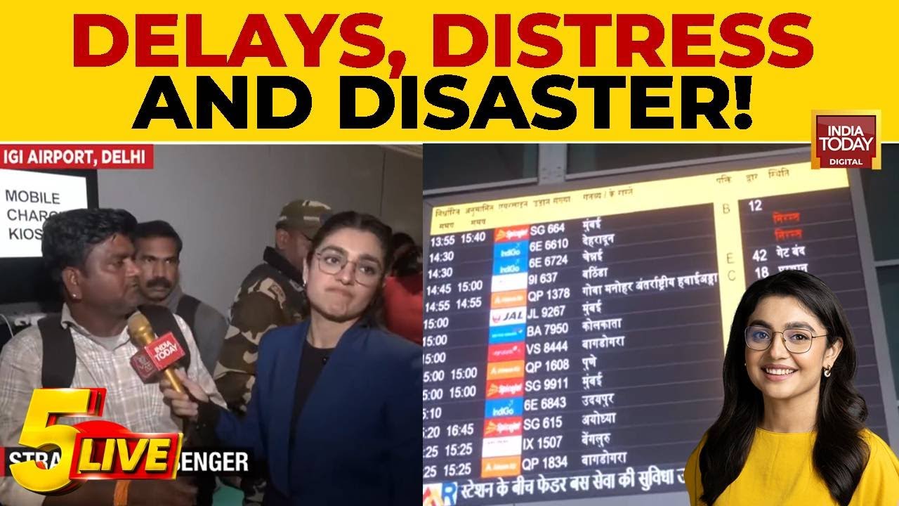 Indigo Crisis Report: Massive Flight Cancellations Spark Chaos At Delhi Airport; Passengers Stranded