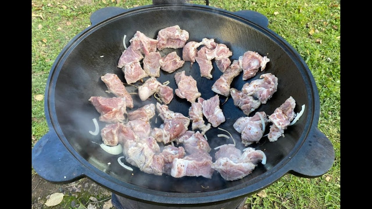 ШАШЛЫК В КАЗАНЕ НА КОСТРЕ (это Вам не ПЛОВ на шампурах!)