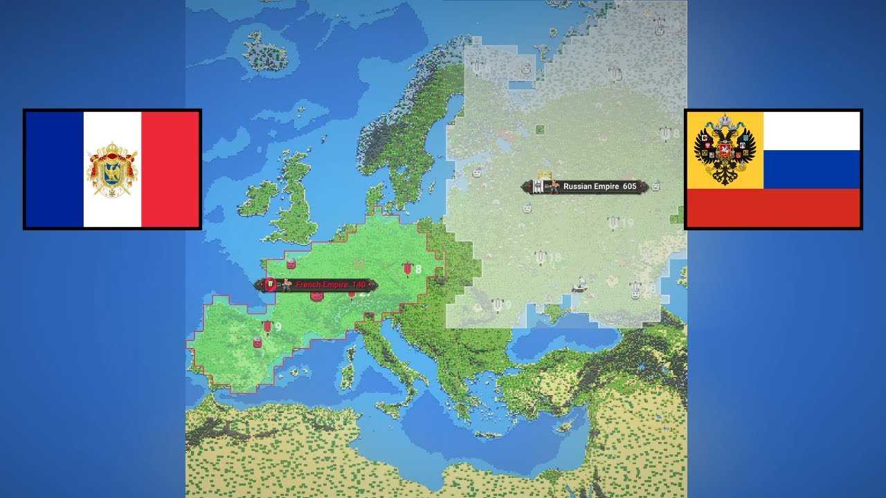 FRENCH EMPIRE vs RUSSIAN EMPIRE - WorldBox Timelapse
