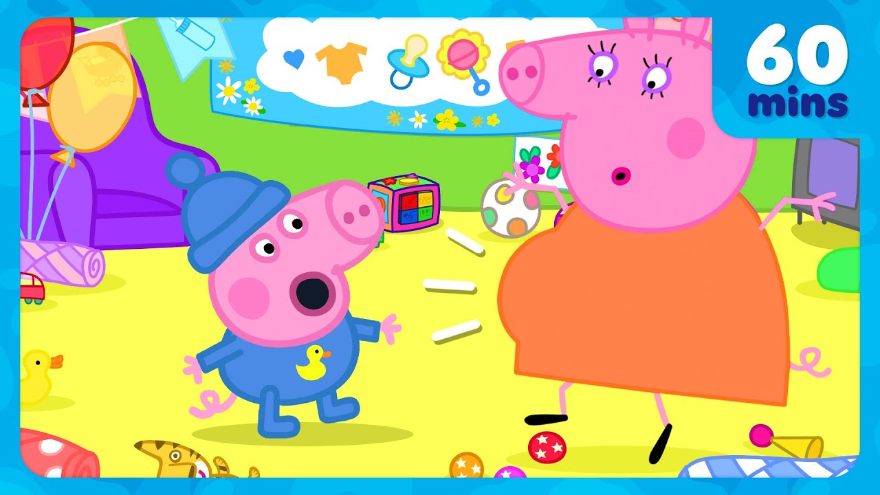 George Pig's Baby Party Games 🍼 Baby Shower Celebration 🎳 Peppa Pig Full Episodes | 60 Minutes