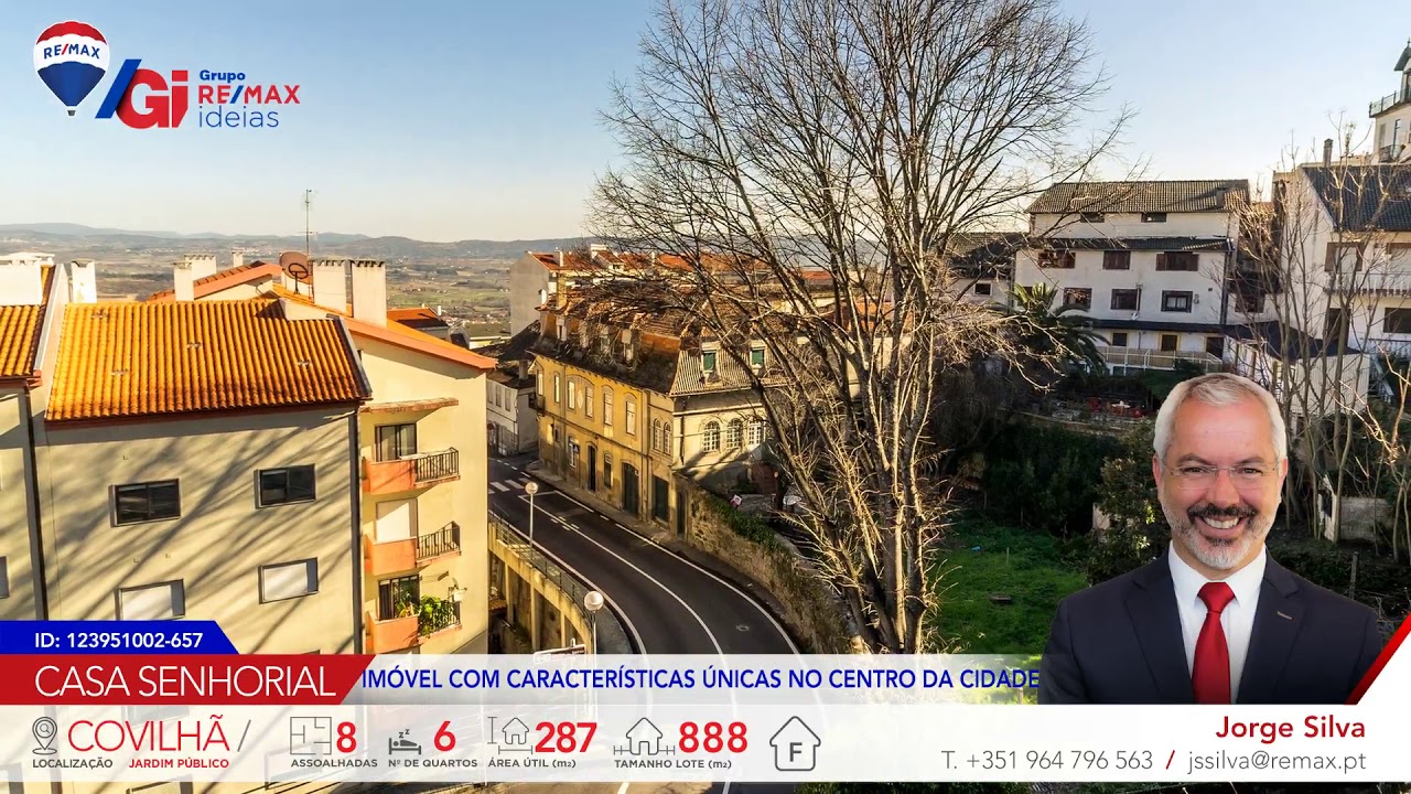 ID 123951002-657  /  CASA SENHORIAL T6  /  COVILHÃ (Junto ao Jardim Público)