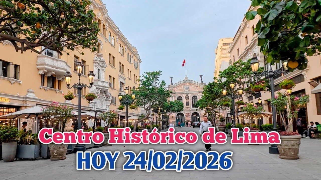 LIMA PERÚ 4K | ASÍ LUCE EL CENTRO HISTÓRICO DE LIMA HOY 24 DE FEBRERO DE 2026