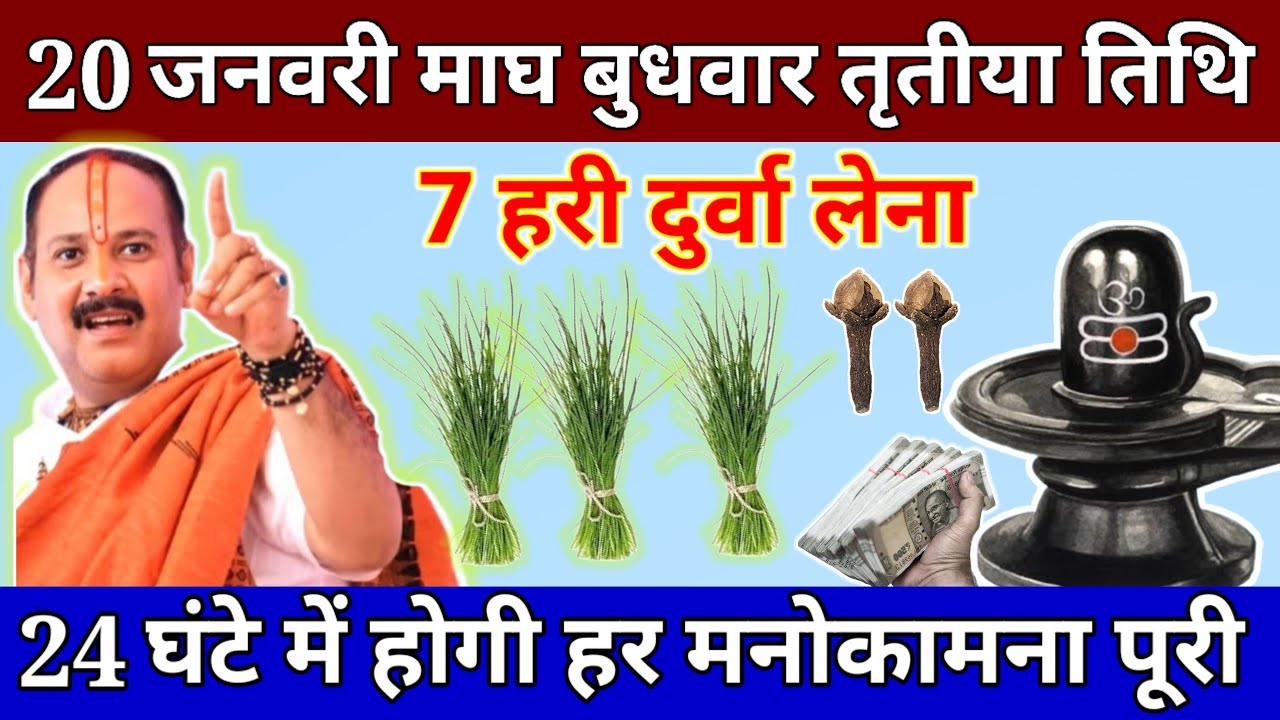 21 जनवरी माघ बुधवार तृतीया तिथि के दिन 7 हरा दूर्वा वाला उपाय जरुर करे || Pradeep Ji Mishra