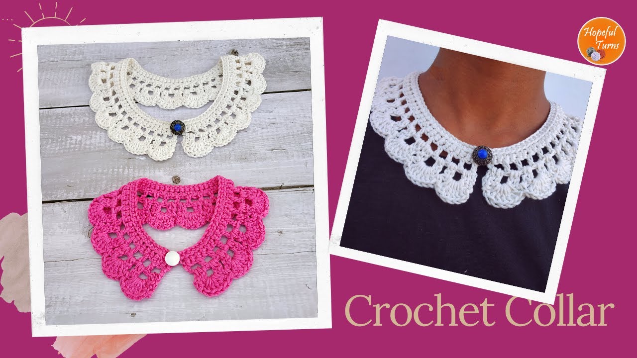 How to crochet a Simple Vintage Lace Collar [ Any Size ] | Cottagecore crochet