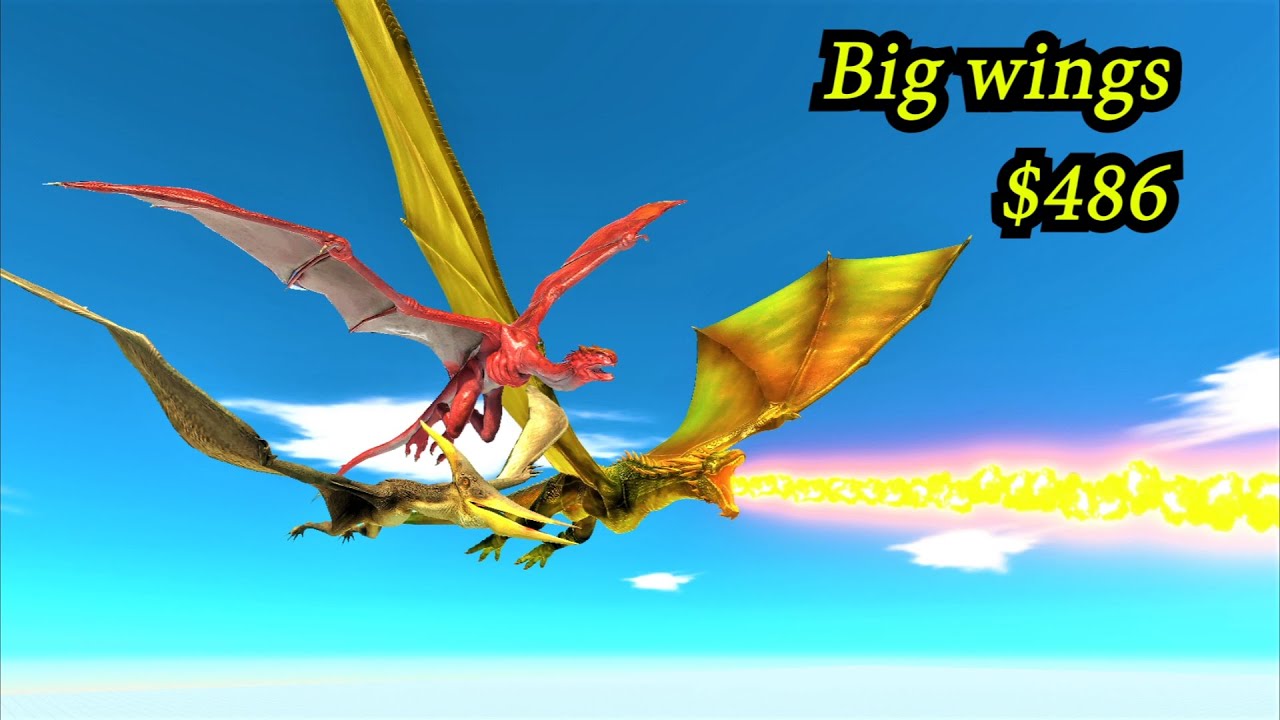 Dragon wyvern pteranodon vs random team ARBS Animal Revolt Battle Simulator