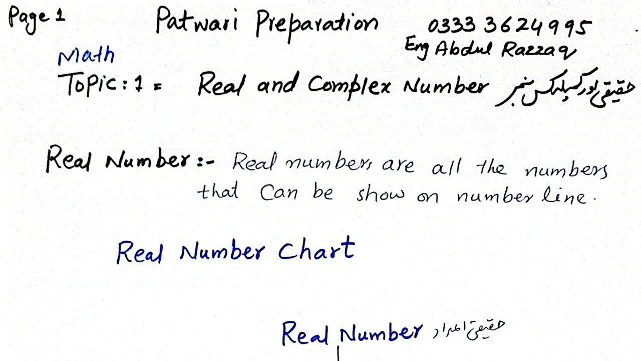 Patwari preparation| Real and complex number 