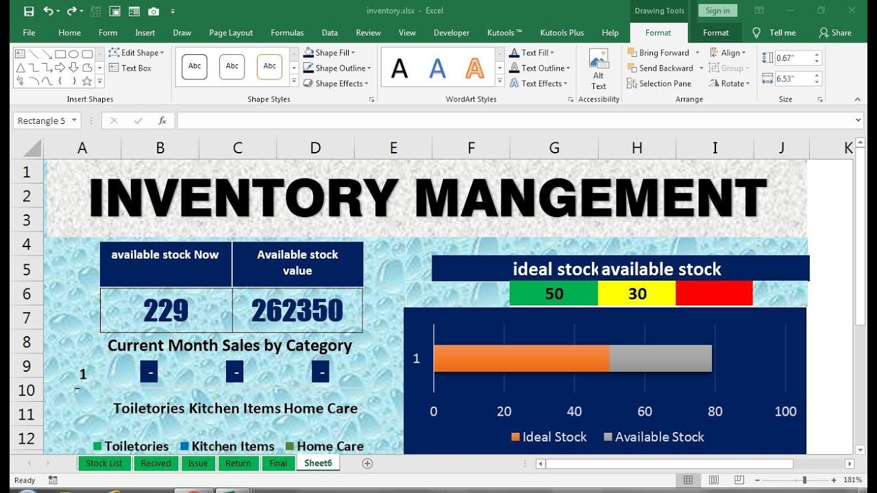 how to create inventory management system in excel