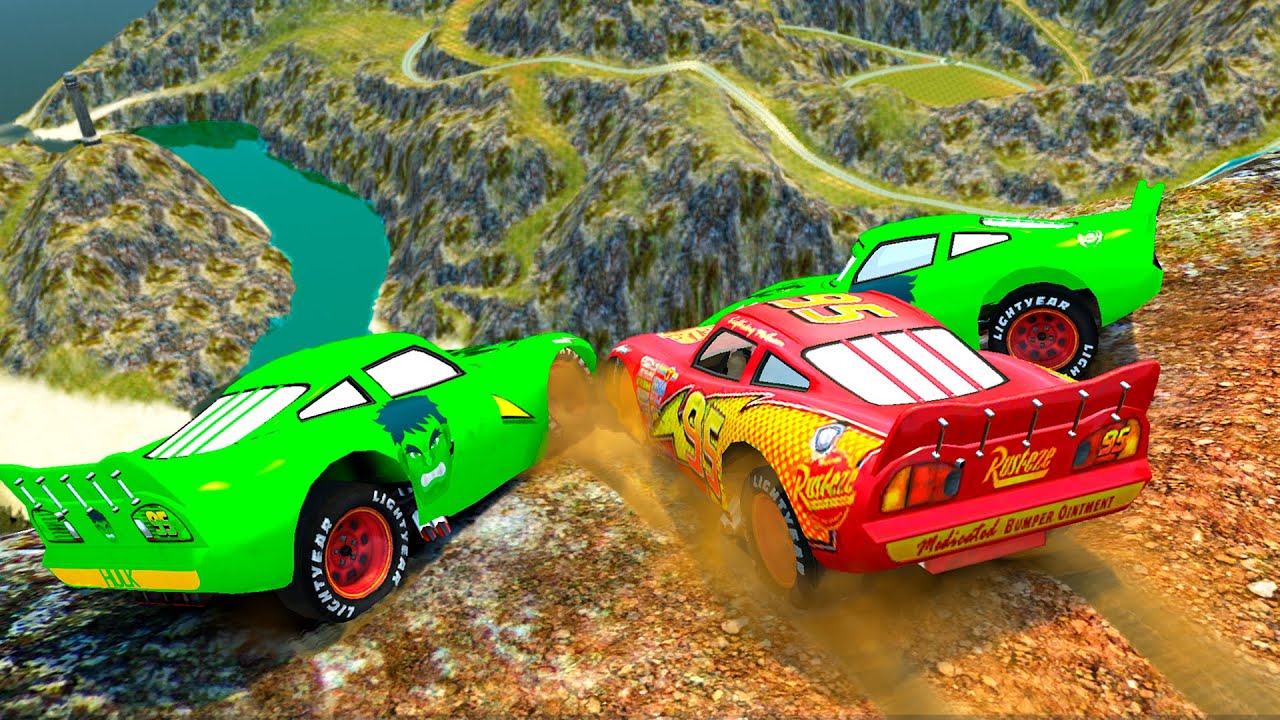 GTA 4 Lightning McQueen Cliff Drops and Crashes #1