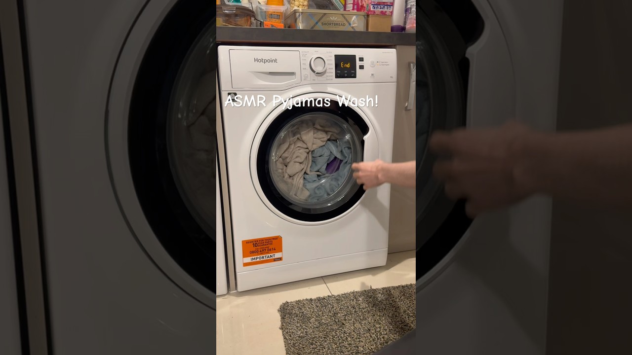 ASMR Laundry Pyjamas - Hotpoint Washer and Dryer 🥰🧼 #homeappliance #hotpoint #washingmachine