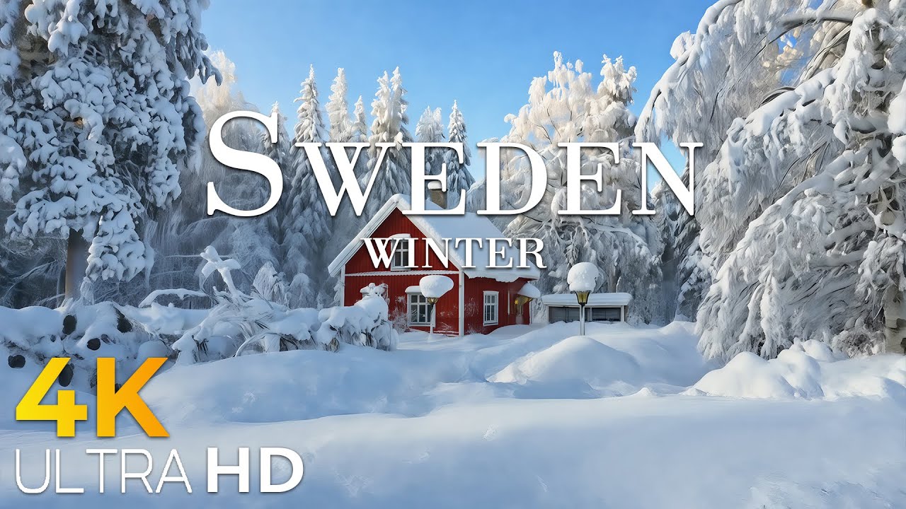 Winter in Sweden 4K Ultra HD &bull; Enchanting Nordic Wonderland & Relaxing Calming Music Film