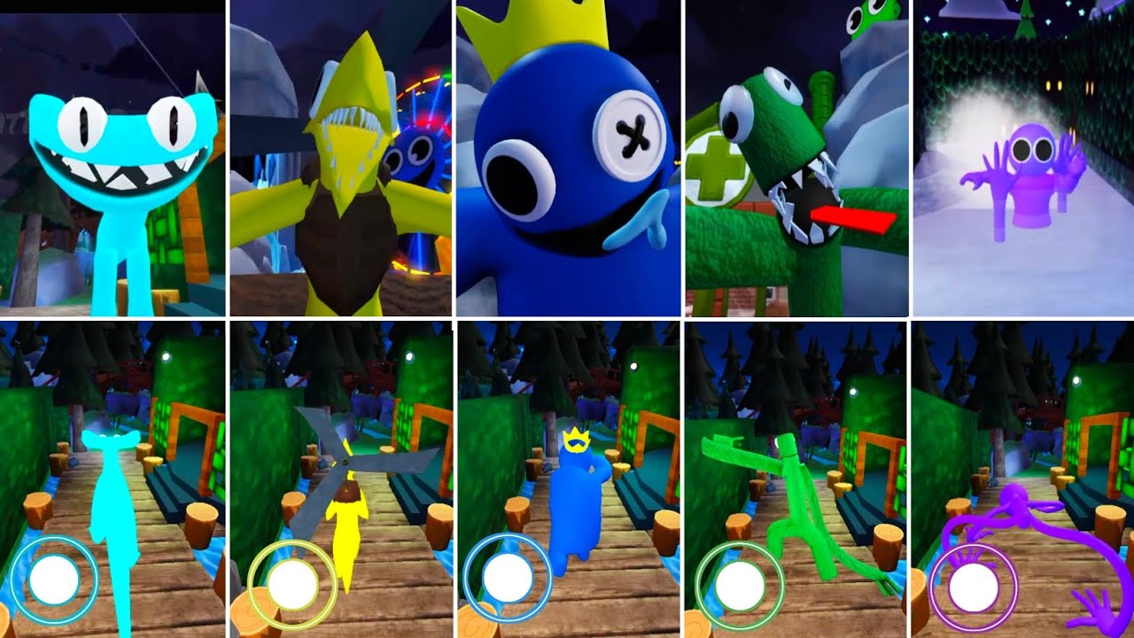Rainbow friends chapter 2 all Monsters Jumpscars V's Rainbow Friends Accurate Roleplay 