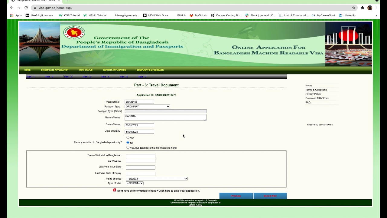 How to apply for Bangladesh Entry VISA and NO-VISA application