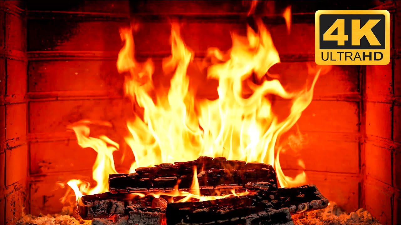 🔥 Fireplace 4K UHD! Fireplace with Crackling Fire Sounds. Fireplace Ambience