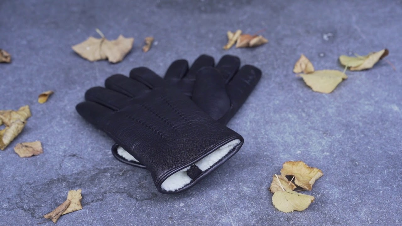 Hunter - Thick Black Leather Gloves for Men with Warm Lambswool Lining 🧤 - Schwartz & von Halen&reg;