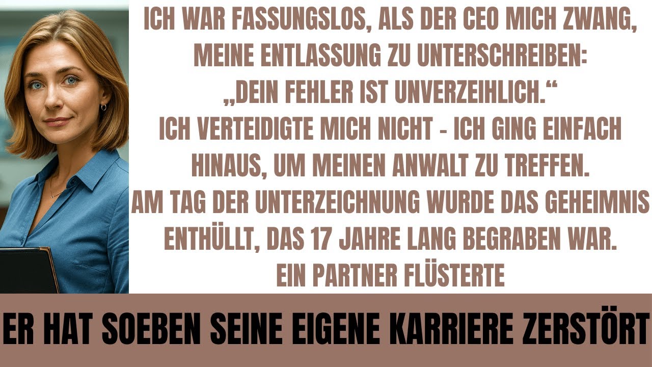 CEO FEUERT MICH NACH 17 JAHREN DOCH MEINE VERGESSENE UNTERSCHRIFT ZERSTÖRT SEIN MILLIARDEN-IMPERIUM!