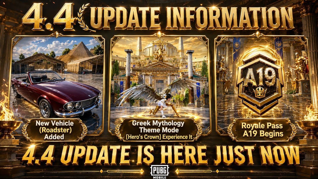 4.4 Update All Features And A19 Royal Pre-Order Perk  | 4.4 Update New Secret Powers |PUBGM