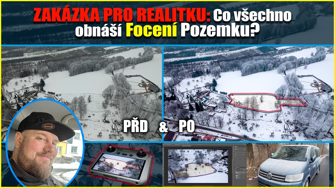 Jak se fotí pozemky pro realitky: Kompletní workflow od vzletu až po edit 2026