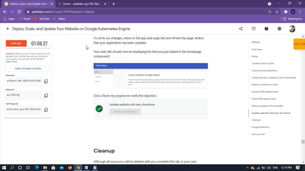 Qwiklab:Deploy, Scale, and Update Your Website on Google Kubernetes Engine[GSP663]