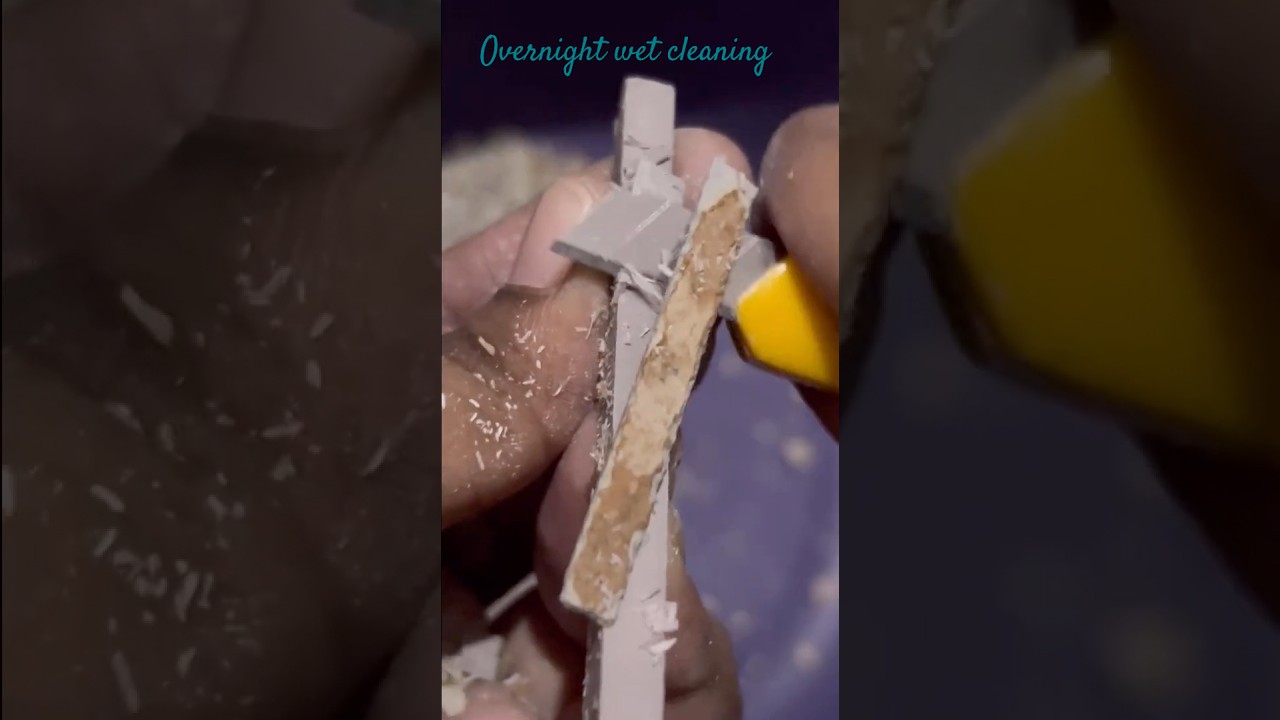 Overnight wet slate pencil cleaning video || #satisfying #shortsfeed #pencil #slatepencil #slate