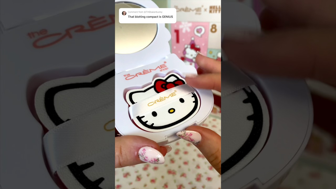 get this if you sweat a lot 🥵 HELLO KITTY blotting sheet compact 🎀🐱 #makeuphacks #summermakeup