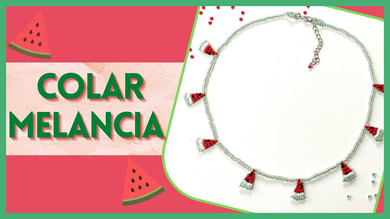 Choker Melancia de Miçangas