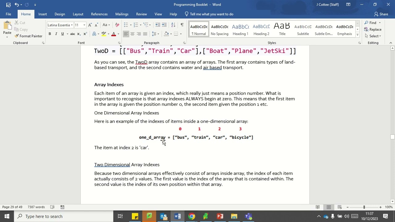 Programming Booklet Lists Page 28