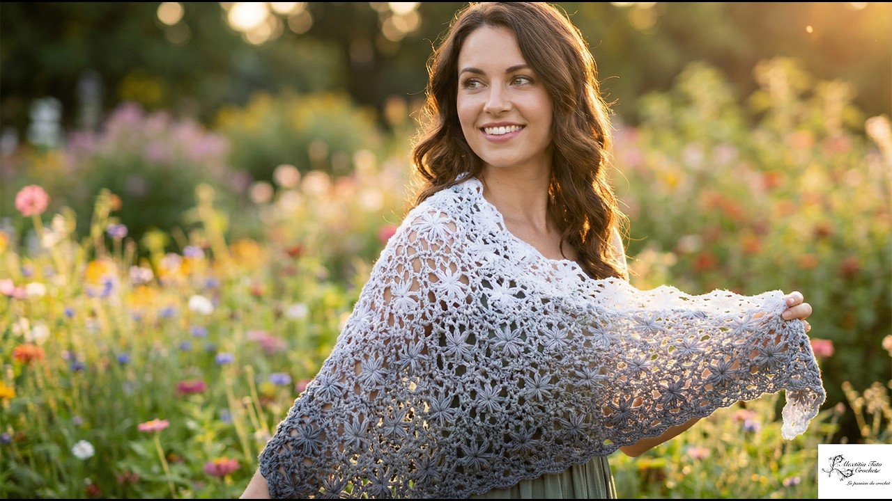 Tuto châle fleurie au crochet