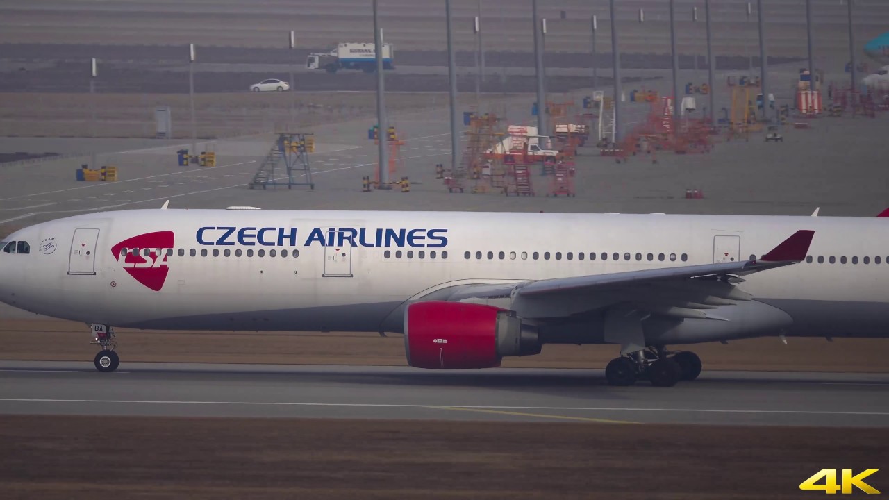 Incheon Airport CZECH AIRLINES A330-300 OK-YBA Spotting 4K