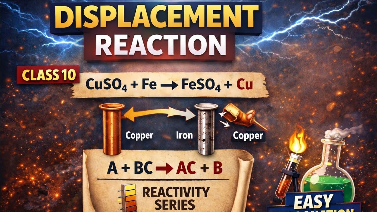 Displacement Reaction 🔥 | Class 10 Chemistry | NCERT Explained
