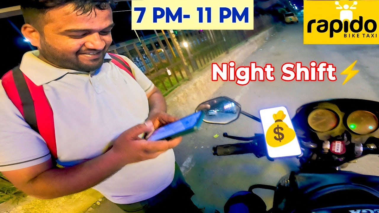 Part time income with RAPIDO🔥| Bike Taxi ஓட்டும் YOUTUBER 💙 Night shift⚡| Breath Taker| BTR #tamil