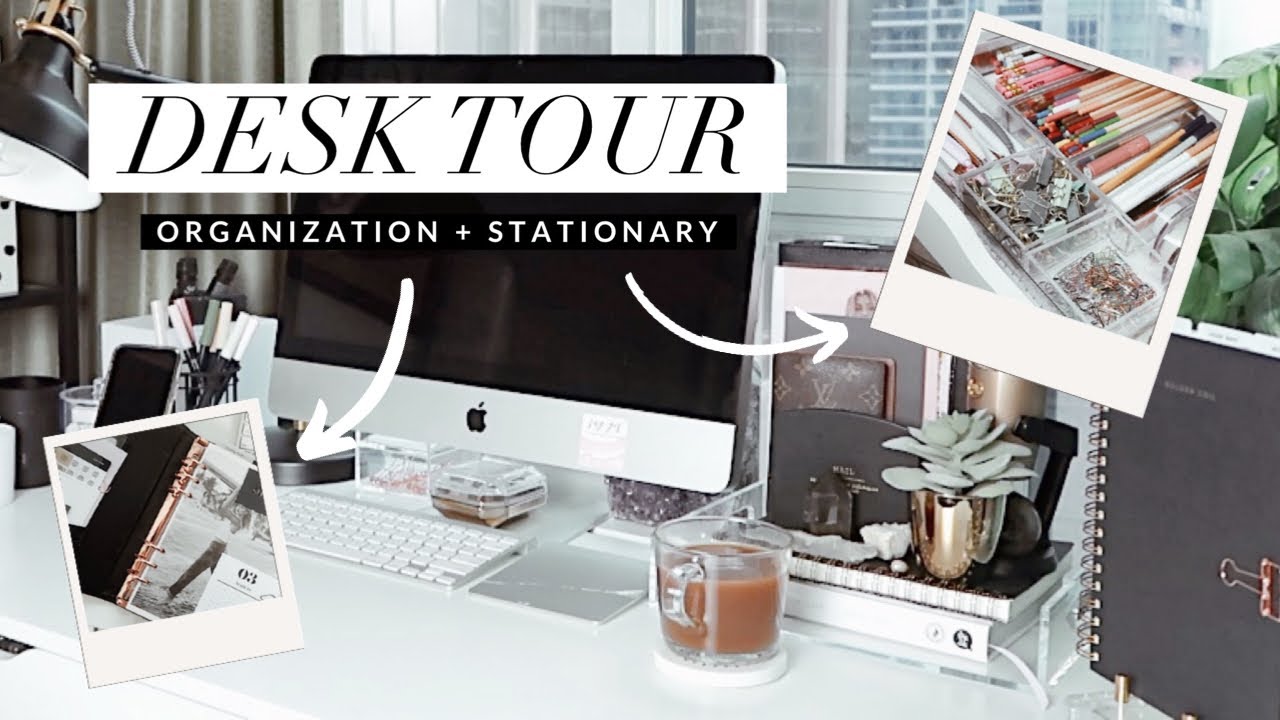 DESK TOUR & ORGANIZATION | LUXE STATIONARY, STORAGE, PLANNER SUPPLIES + MORE
