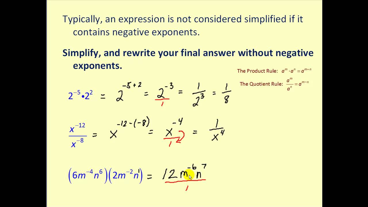 Negative Exponents