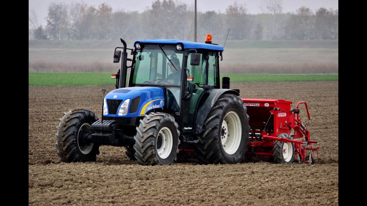 Wheat Seeding with New Holland T4050 SuperSteer and Gaspardo NINA