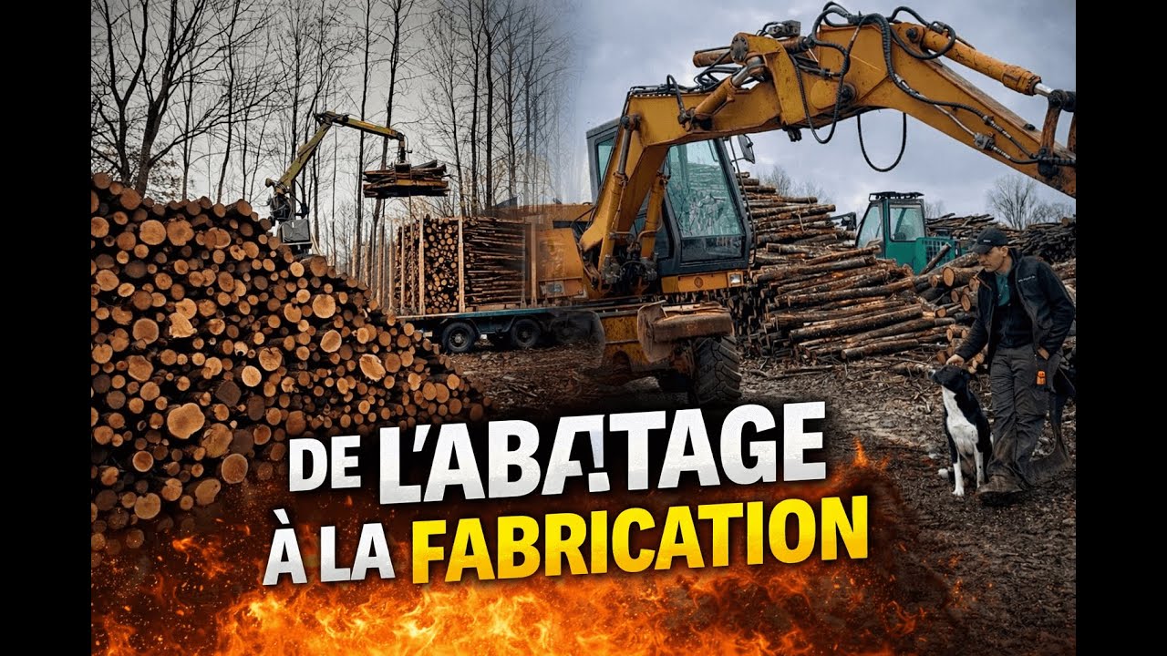Une semaine en Charente, de l'abattage a la fabrication piquet.