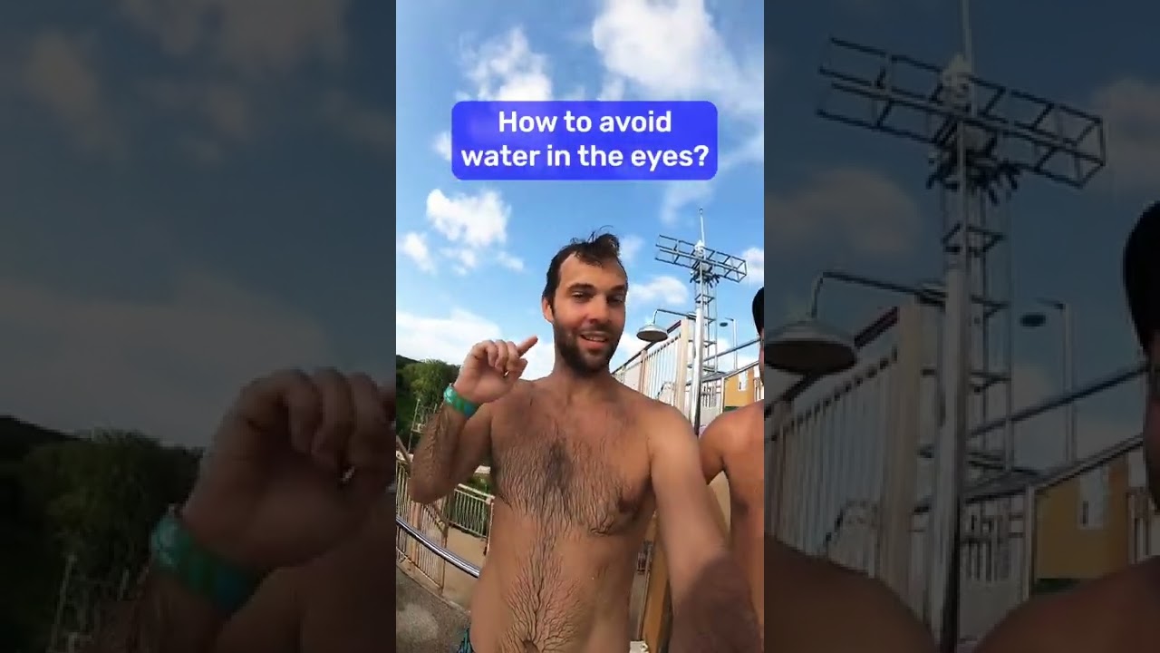 How to avoid water in your eyes? 🫣 #swimming #slipnslide #howto #watermagic #waterpark
