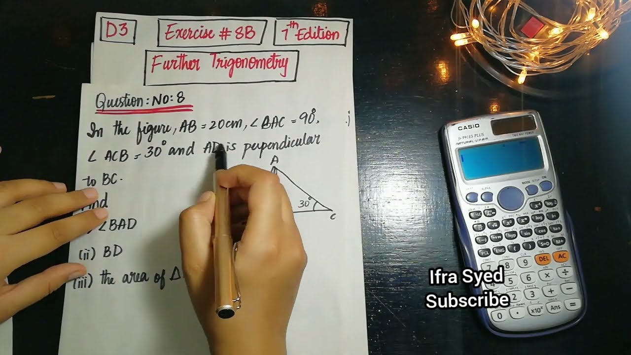 Mathematics Book 3 (D3) |  7th Edition | Exercise # 8 B | Q # 8 | Ifra Syed | in Urdu\Hindi