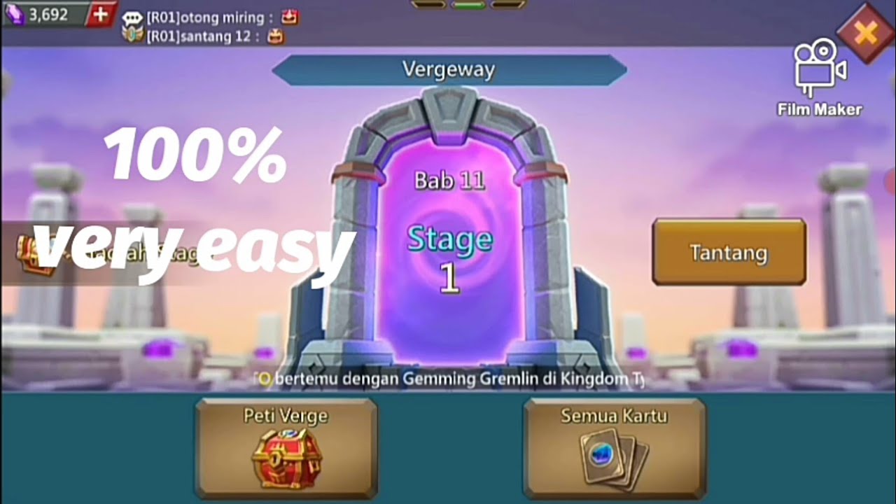 Lords Mobile : Vergeway Bab 11 stage 1