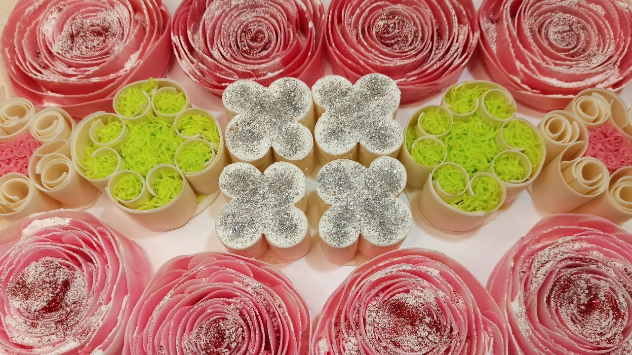 ASMR SOAP | Soap Roses with Starch | Breaking soap | Soap Plates | Oddly Satisfying